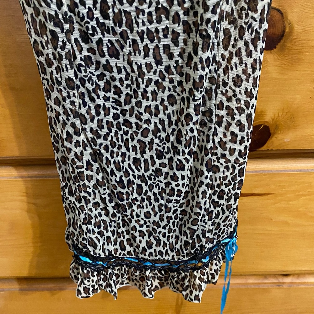 VNTG RAMPAGE leopard slip dress satin ribbon bow detail Y2K 90s animal sexy EUC - Picture 3 of 6